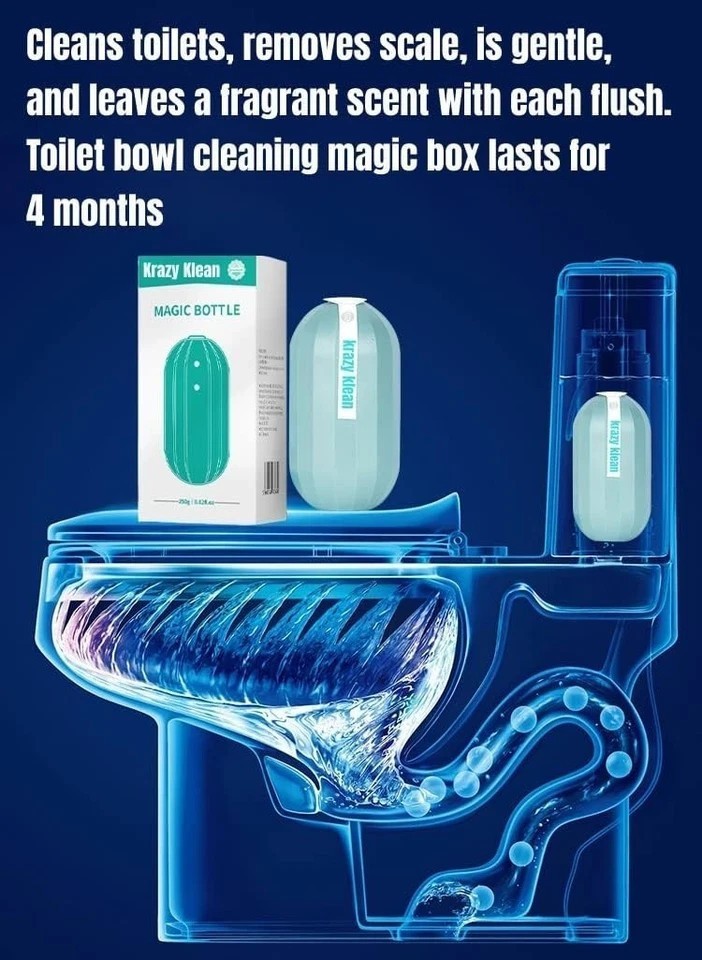 2Pcs Krazy Klean Toilet Cleaner, Krazy Cleaner Pro Toilet Cleaner, Easy to Use L