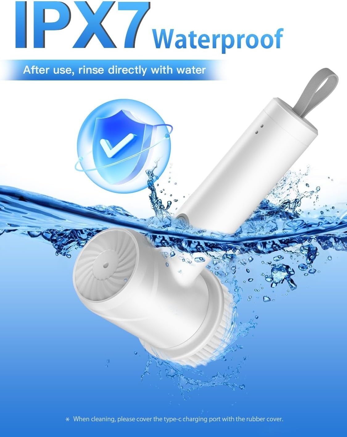 Electric Spin Scrubber Cordless Waterproof Bathroom Kitchen Tile Floor Cleaner