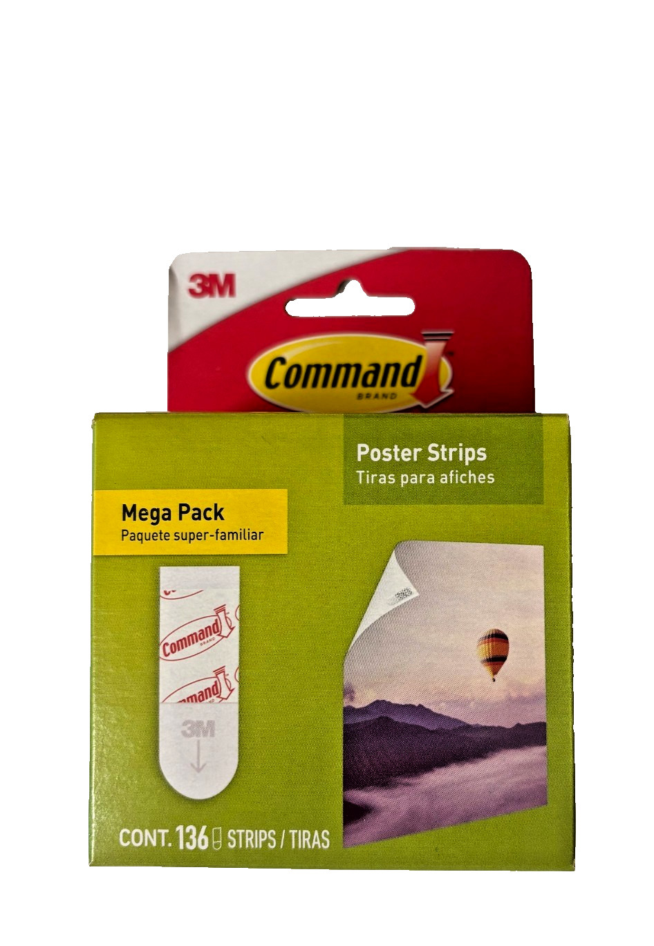 Command Poster Strips Mega Pack, 136 Strips, White