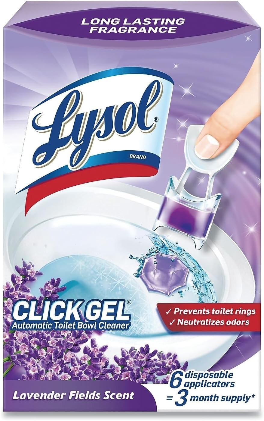 6 Count Pack of Click Gel Toilet Bowl Cleaner – Odor Neutralizing Lavender
