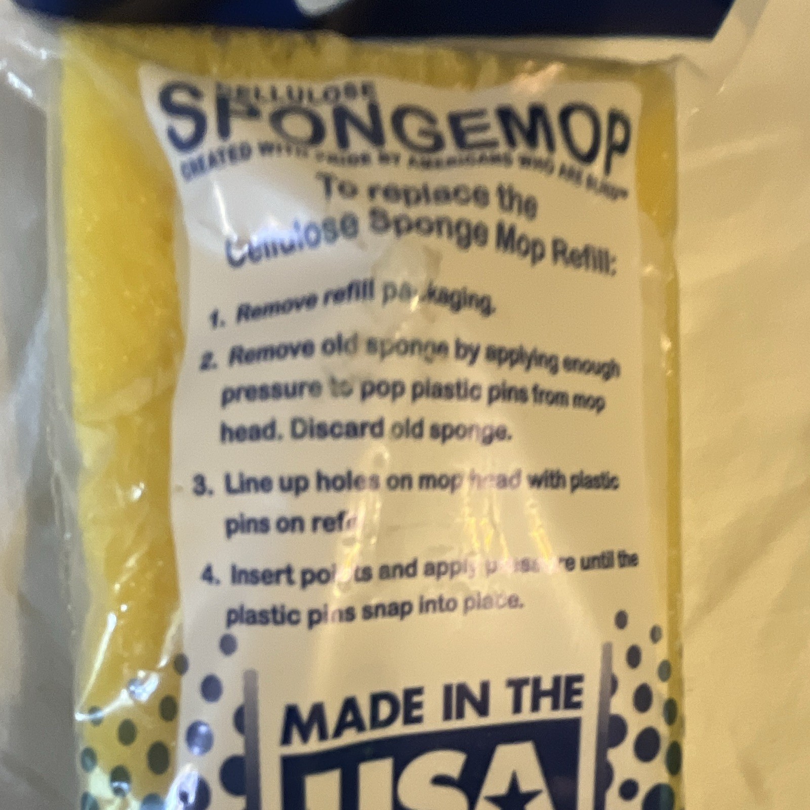 LC Industries Type G Cellulose Sponge Mop Refill Pad 105 Washes Yellow/Blue
