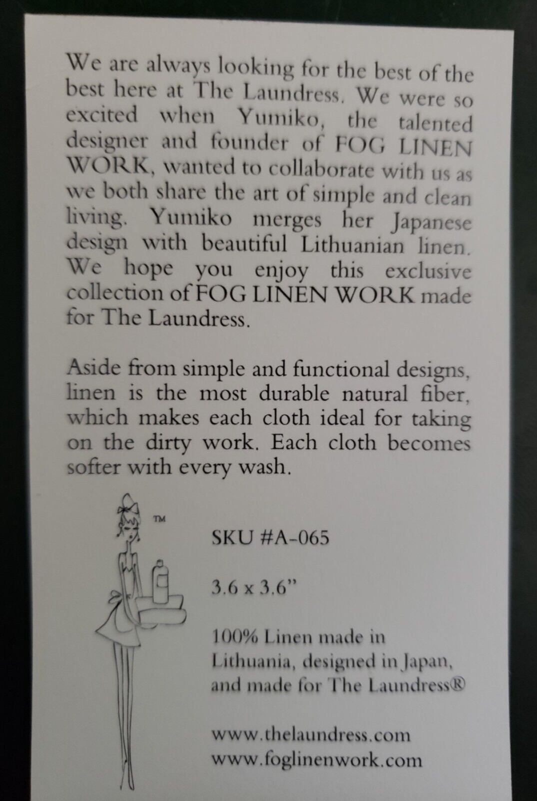 Qty 4 – The Laundress New York by Fog Linen – LAVENDER POUCH – NEW AS PICTURED