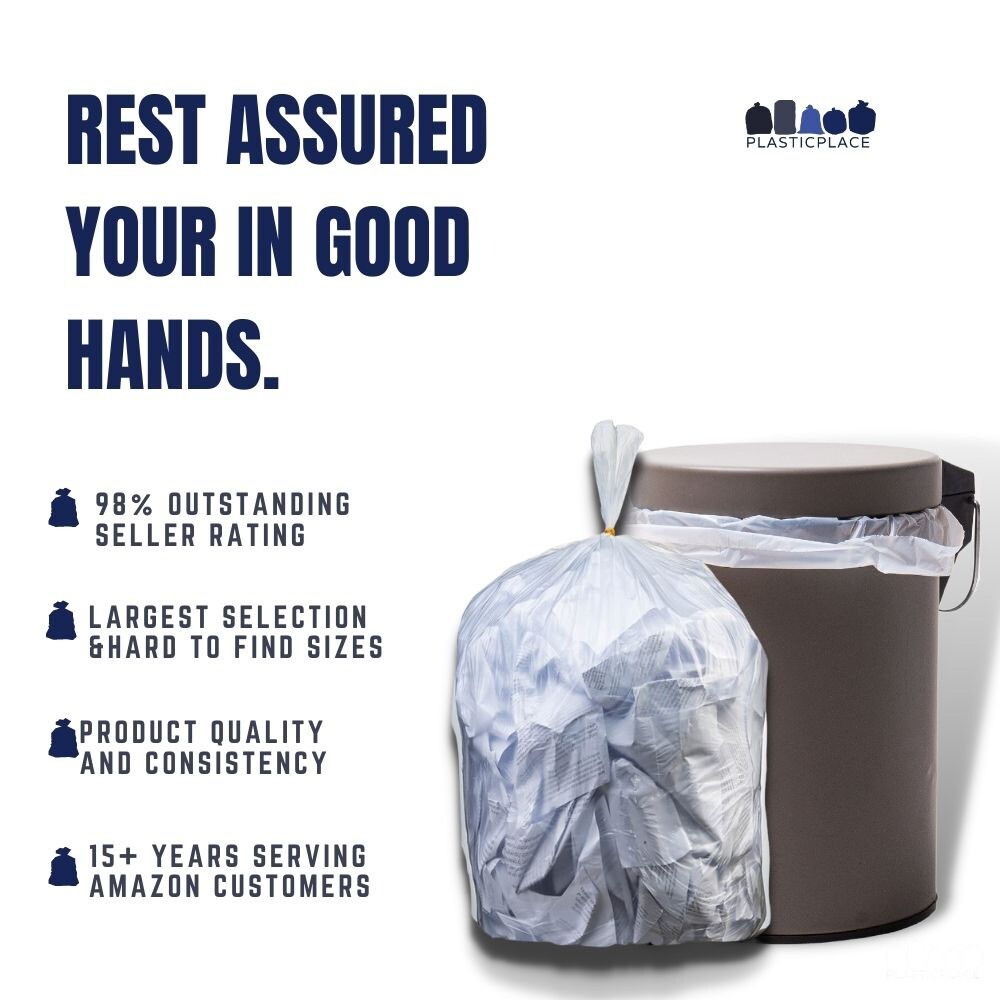 Plasticplace 4 Gallon High Density Trash Bags – Clear, Case of 2000 Garbage Bags