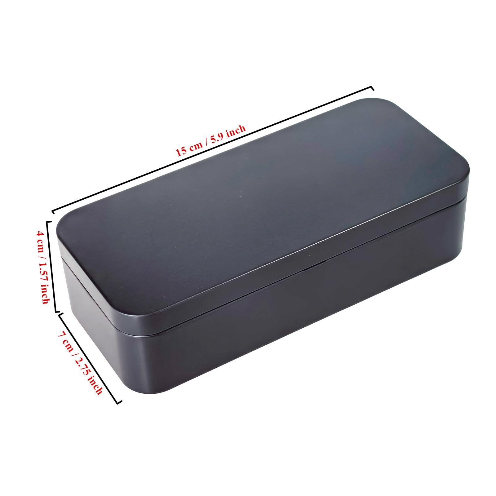 7 PCS Rectangular Metal Empty Tins Containers Storage 5.9×2.75×1.57 Inch Black