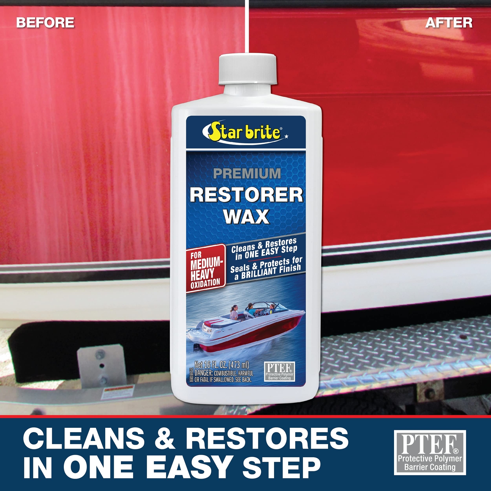 Surface Protection Wax for Boats and Vehicles UV Stain Protection 16 Oz