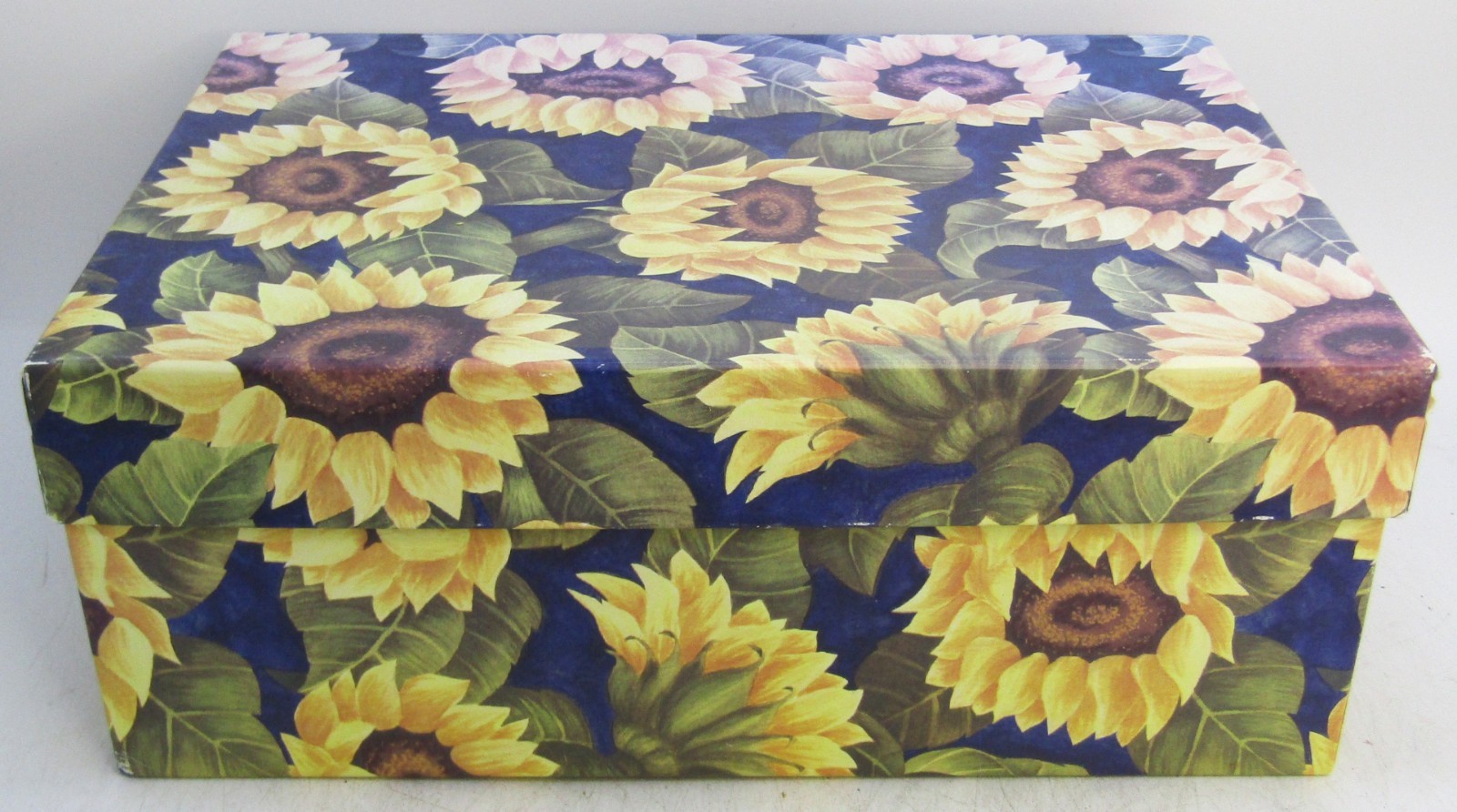 Cardboard 8″ X 11″ Sunflower Motif Lidded Storage Box.