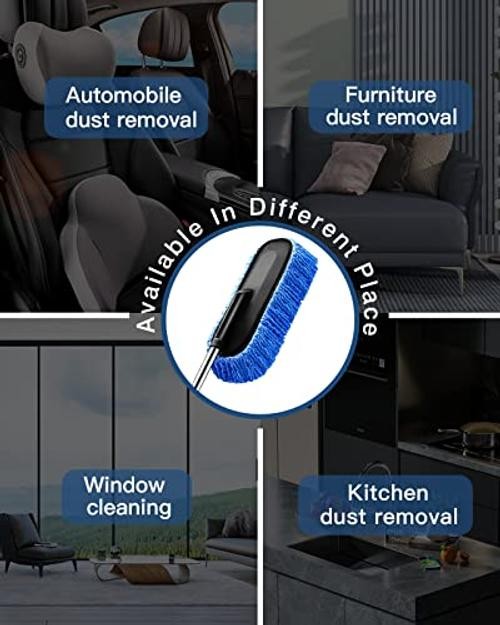 Car Duster Exterior Scratch Free Microfiber Car Cleaning Brush, 1 Pack Blue