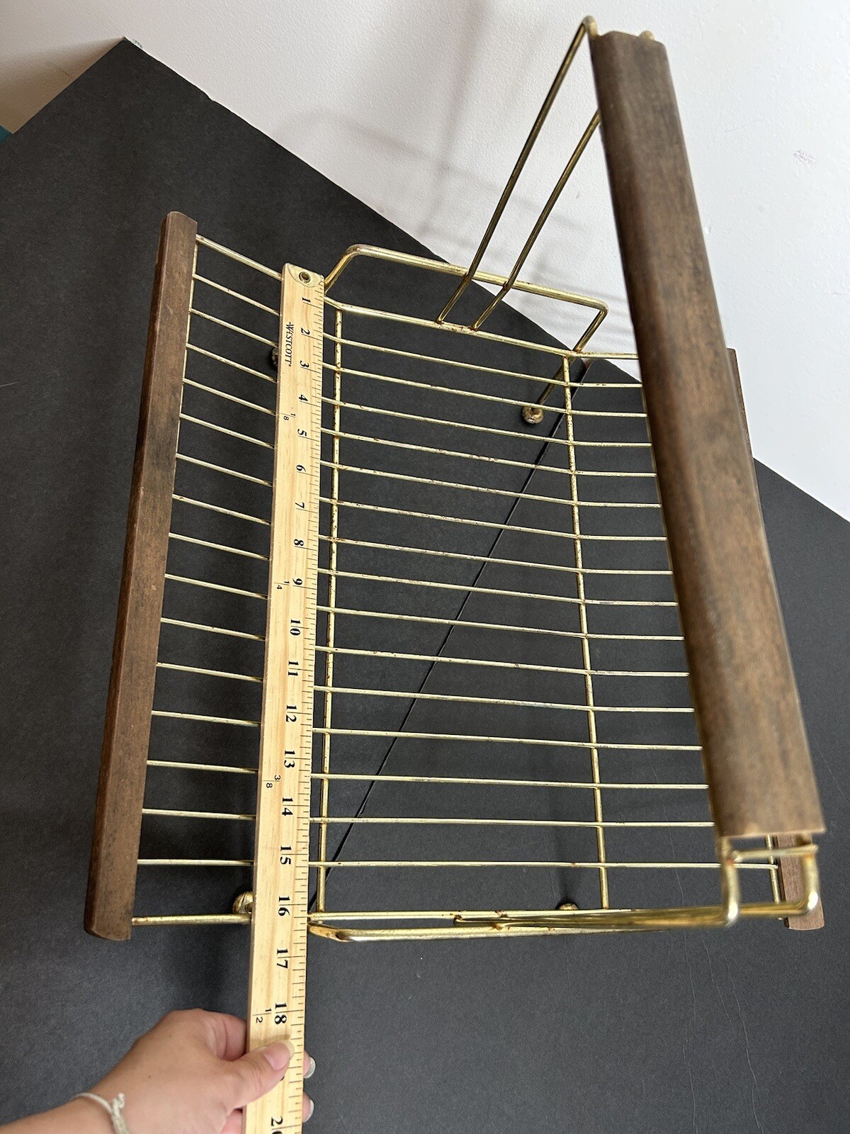vintage magazine rack Wood And Metal / Mid Century Decor