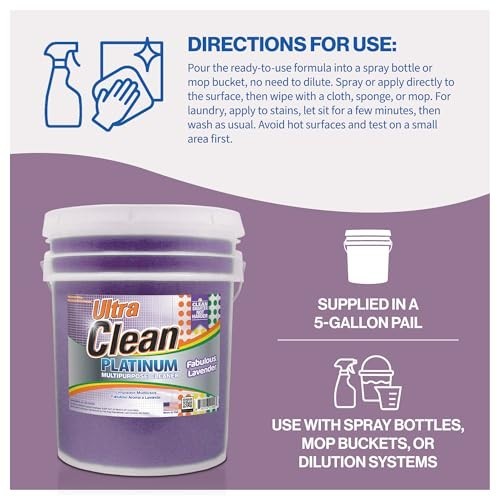 Ultra Clean Platinum Multipurpose Cleaner Lavender Non-Abrasive 5 Gallon