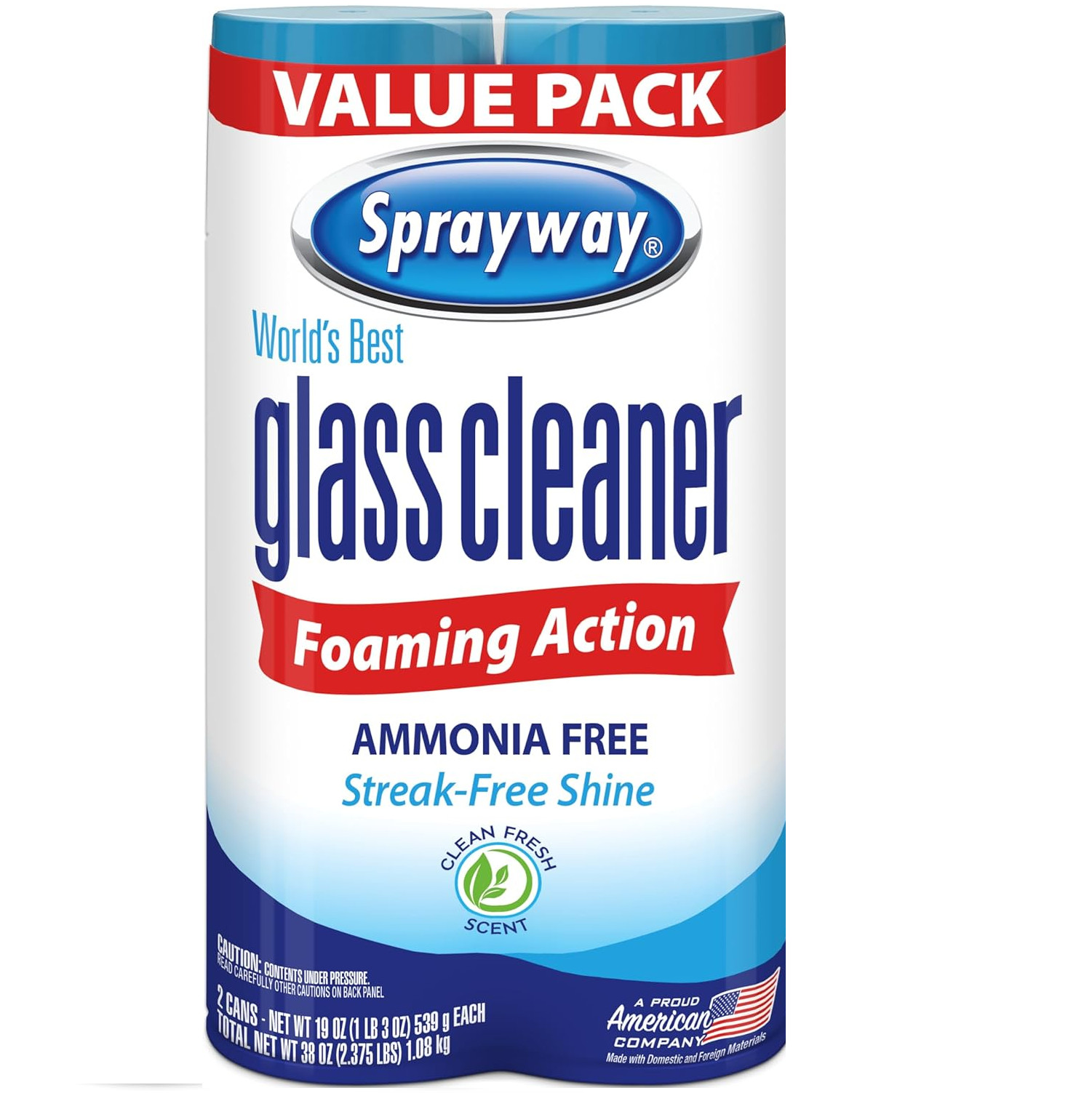 Sprayway World’s Best Glass Cleaner – 2×19 oz, Pack of 2