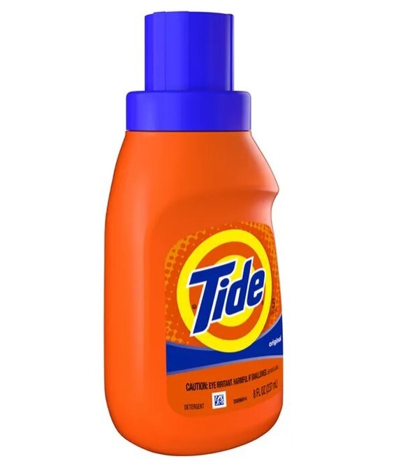 NEW! TIDE (8 Oz.) Bottle ●ORIGINAL● Scent Liquid Laundry Detergent (5) Loads.