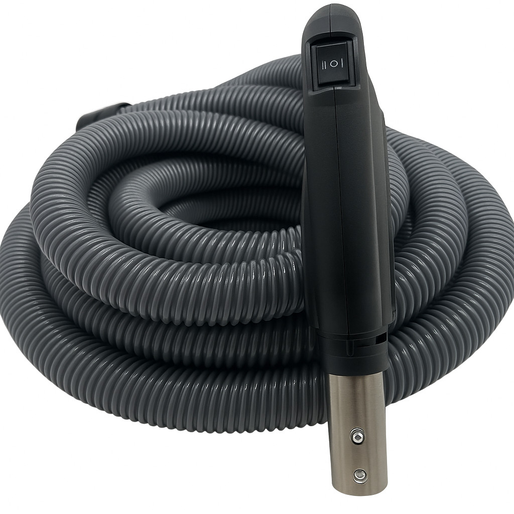 Universal Central Vacuum 35ft High-Volt Hose w/Direct Connect Plug,On-Off Switch