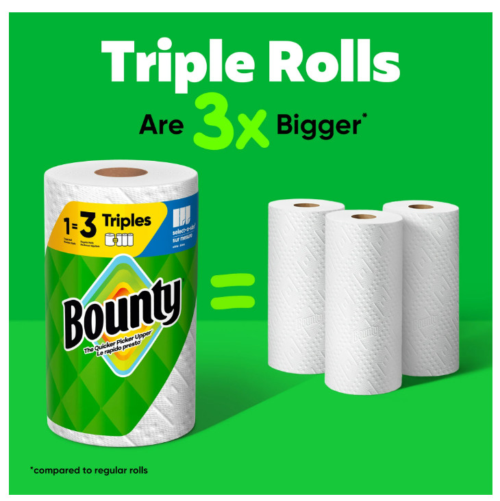 Select-A-Size White Paper Towels 12 Triple Rolls 123 Sheets Each