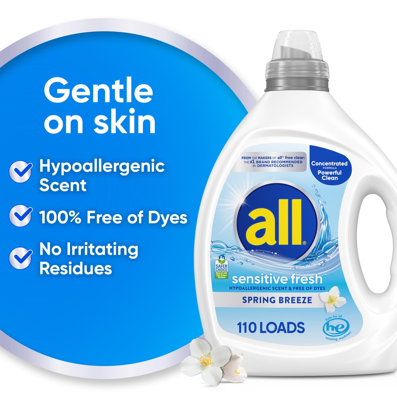 all Sensitive Fresh Spring Breeze 82.5 Fl Oz (Pack of 1),