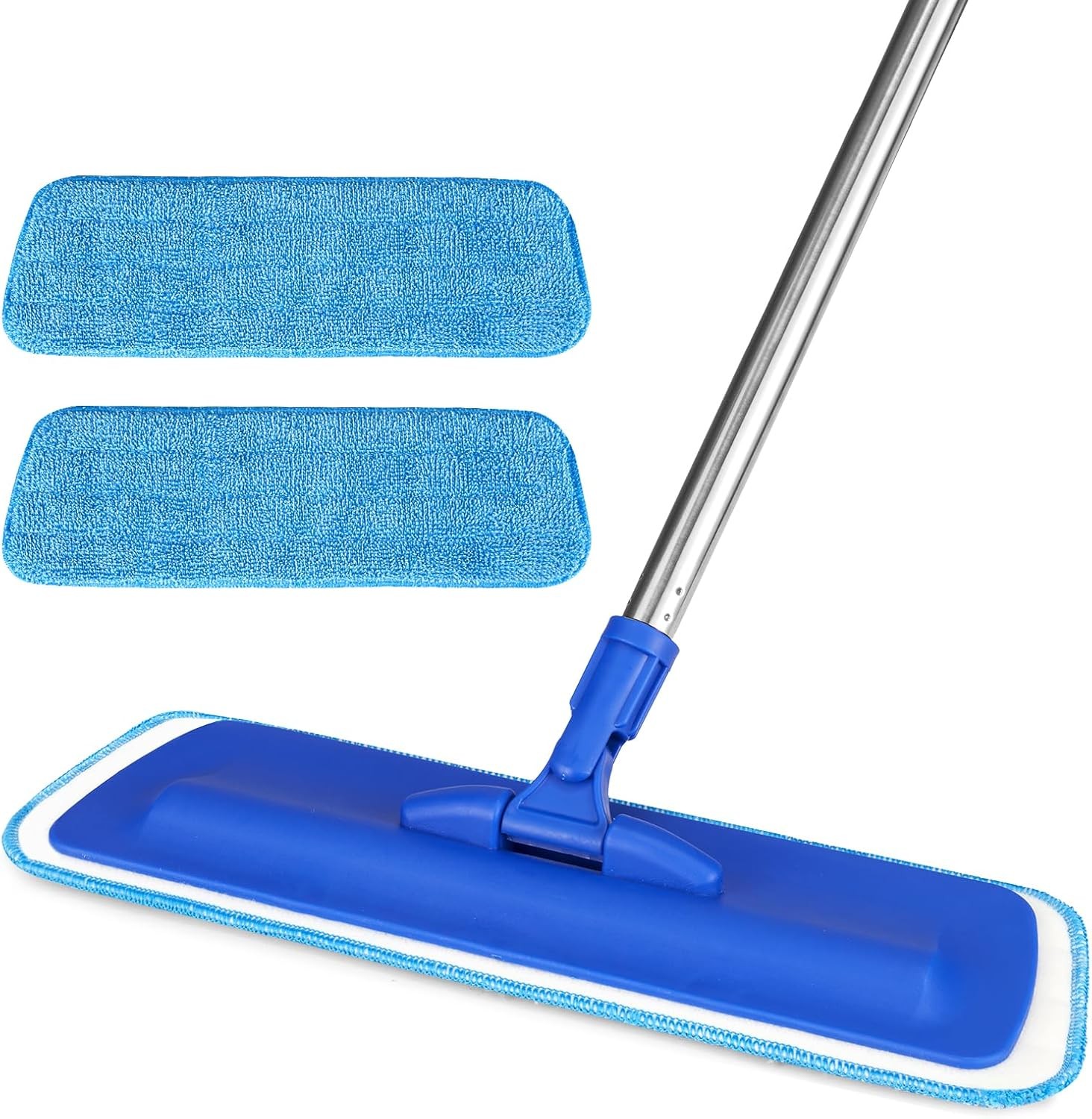 17.5″ Professional Microfiber Floor Cleaning Mop, Flat Mop with Stainless Steel