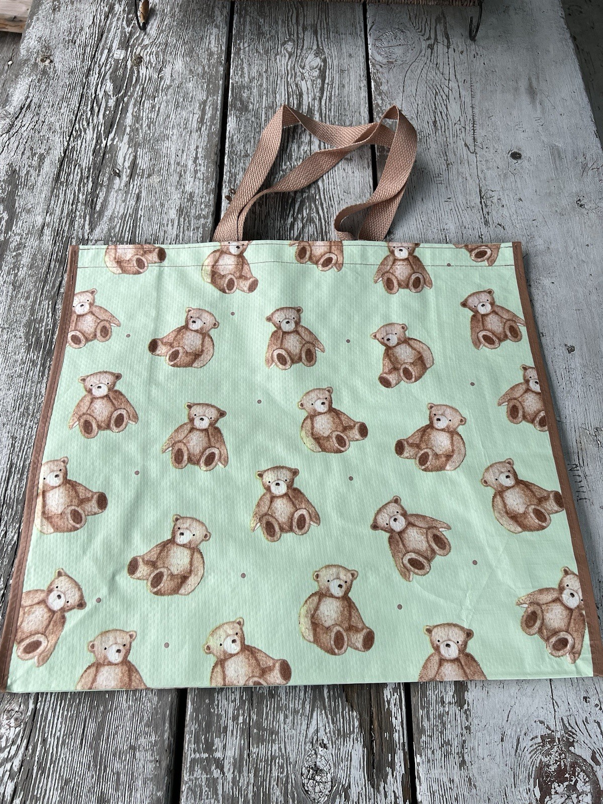 NEW Reusable Large Shopping Grocery Bag Tote TEDDY 🧸 BEARS all over