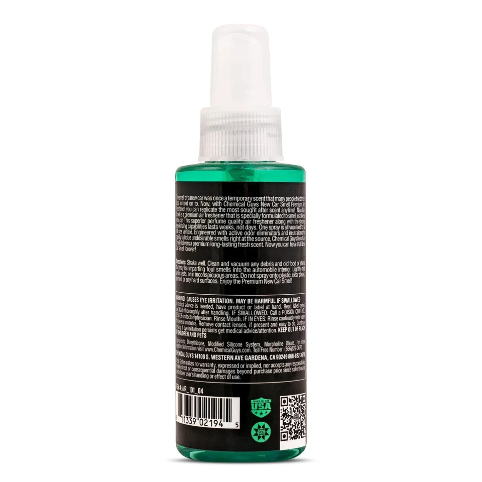 Chemical Guys 4 Ounce New Car Scent Air Freshener and Odor Eliminator