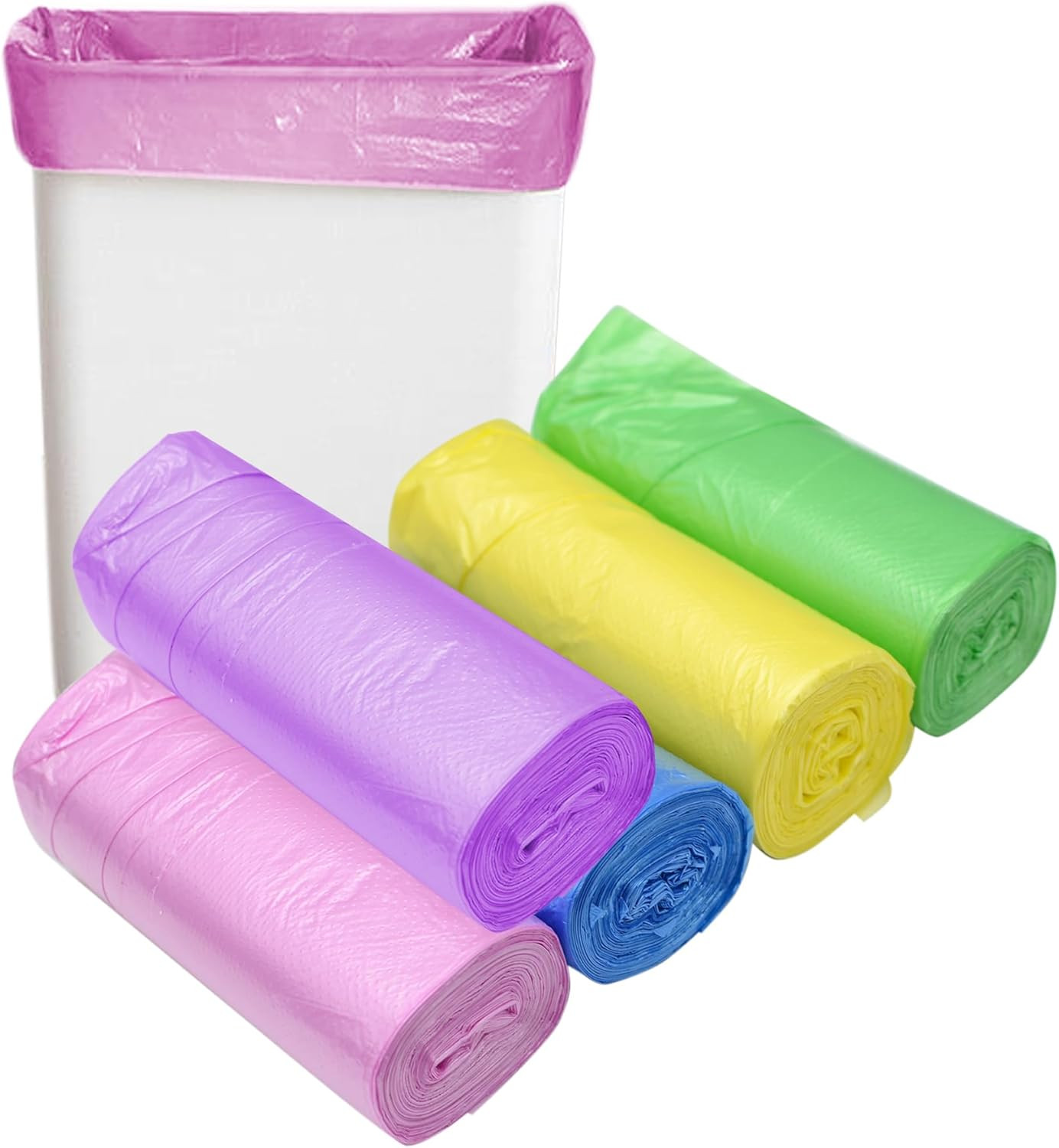 8 Gallon Trash Bags Colored – Extra Thick Medium Garbage Bags 1.1 mil Strong, Le