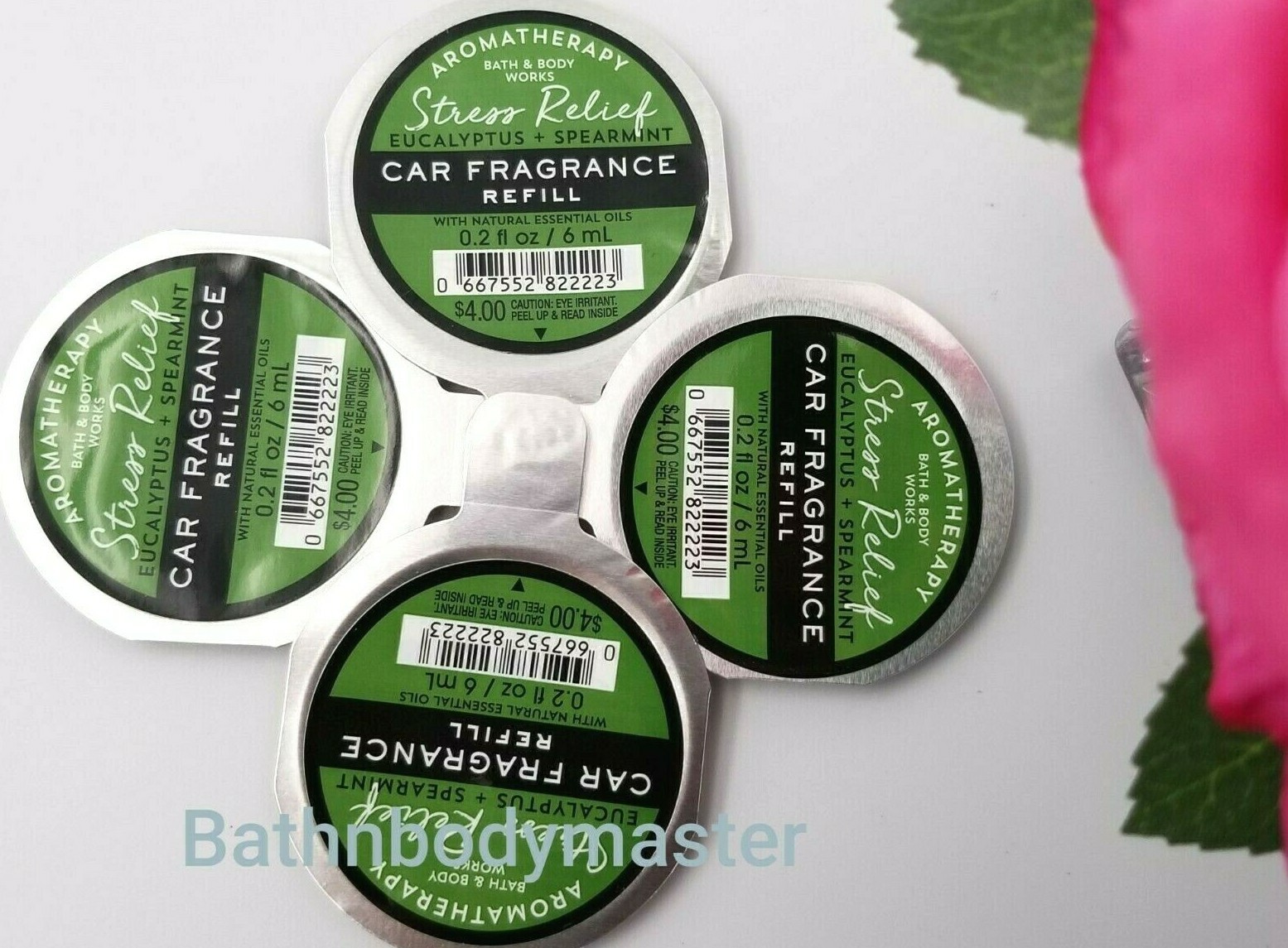 4 Bath and Body Works SCENTPORTABLE STRESS RELIEF Car Fragrance Refill
