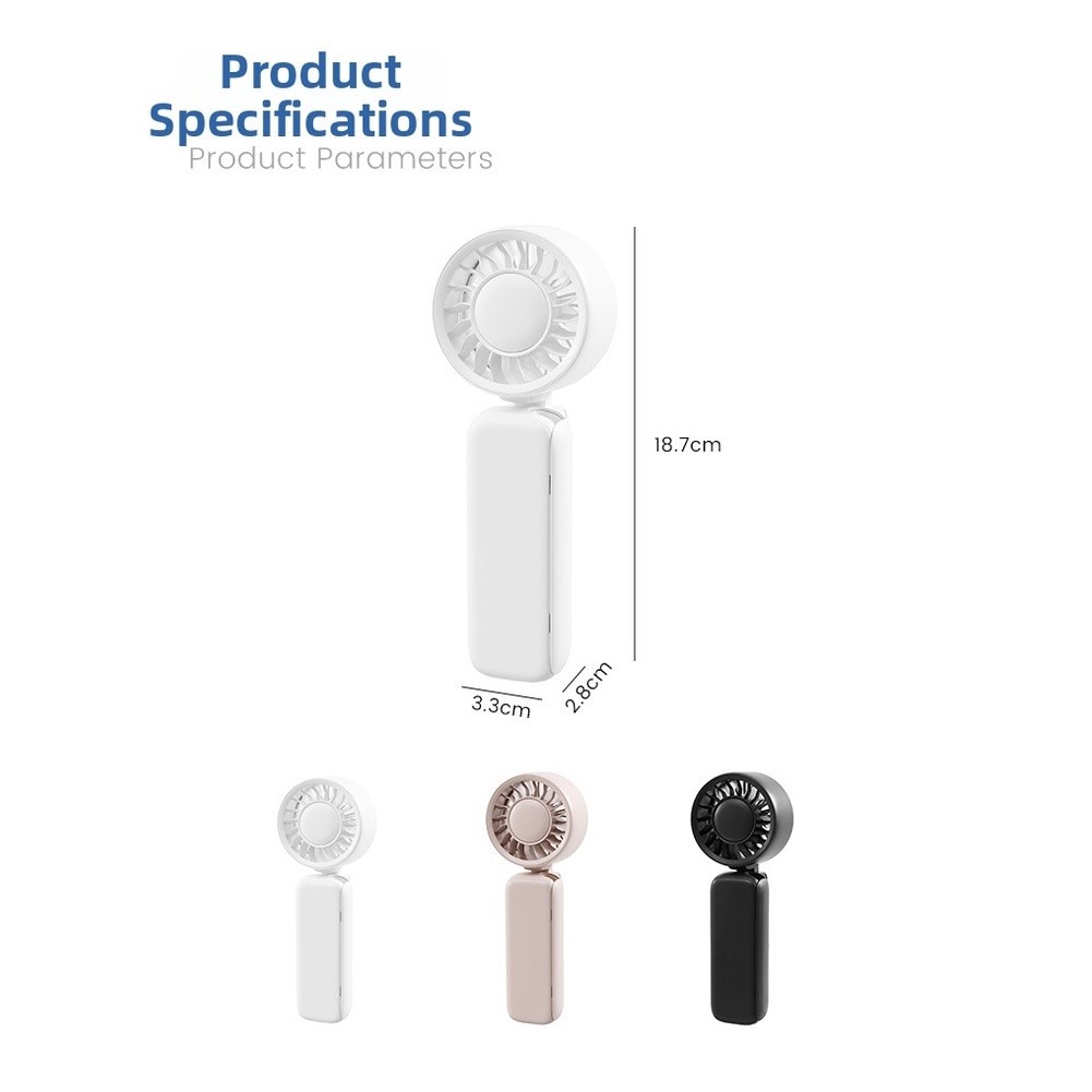 Umbrella Fan Foldable Handheld USB Rechargeable 3 ABS PP Silicone 150g