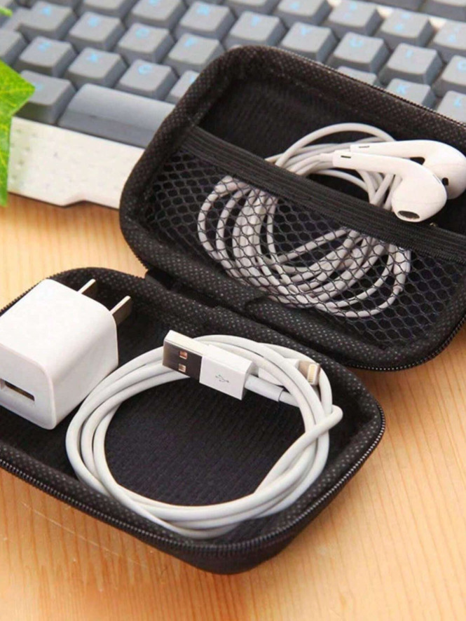 1 pc Portable Zipper Storage Bag for Cables, Chargers & Electronic Accessories