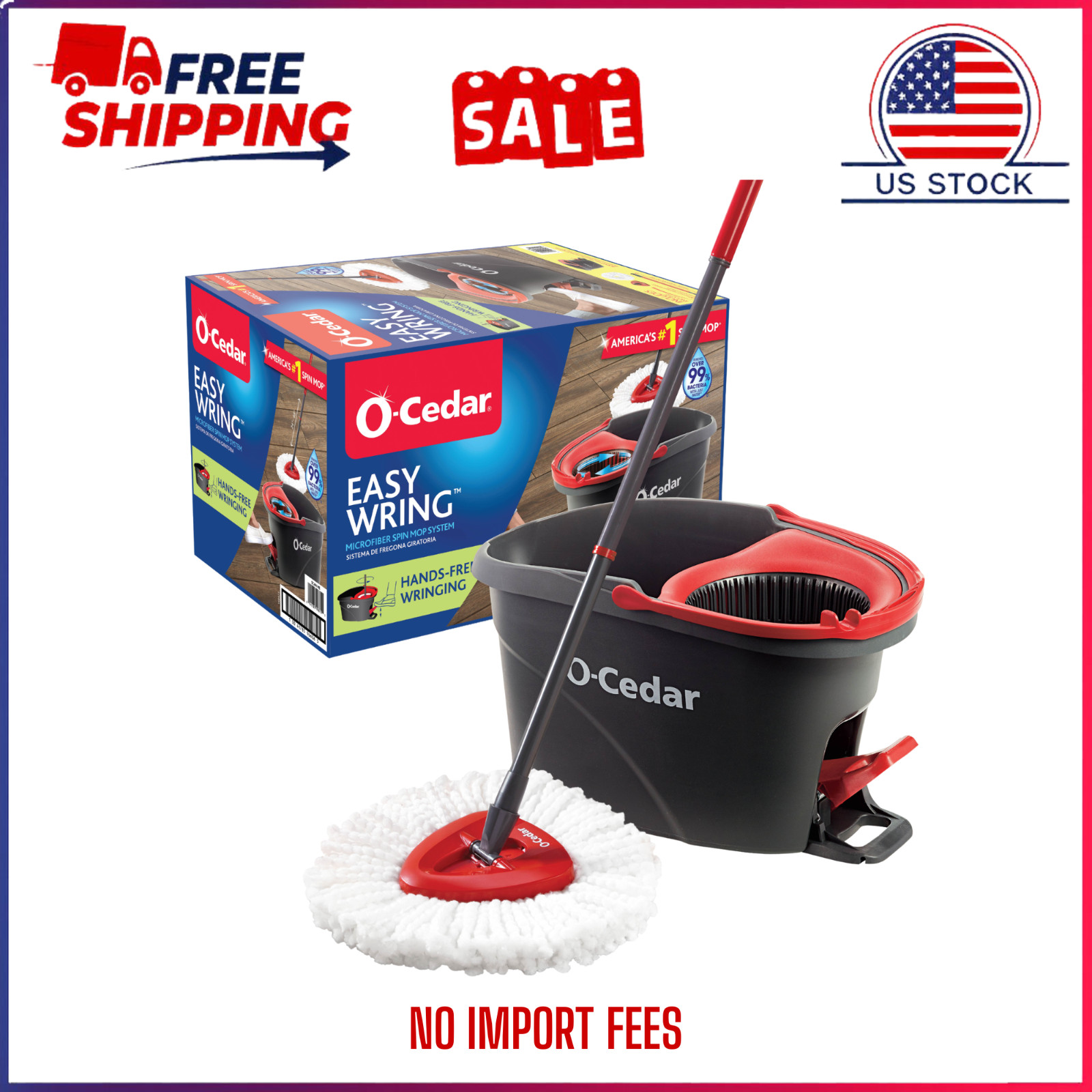O-Cedar EasyWring Microfiber Spin Mop & Bucket Cleaning System