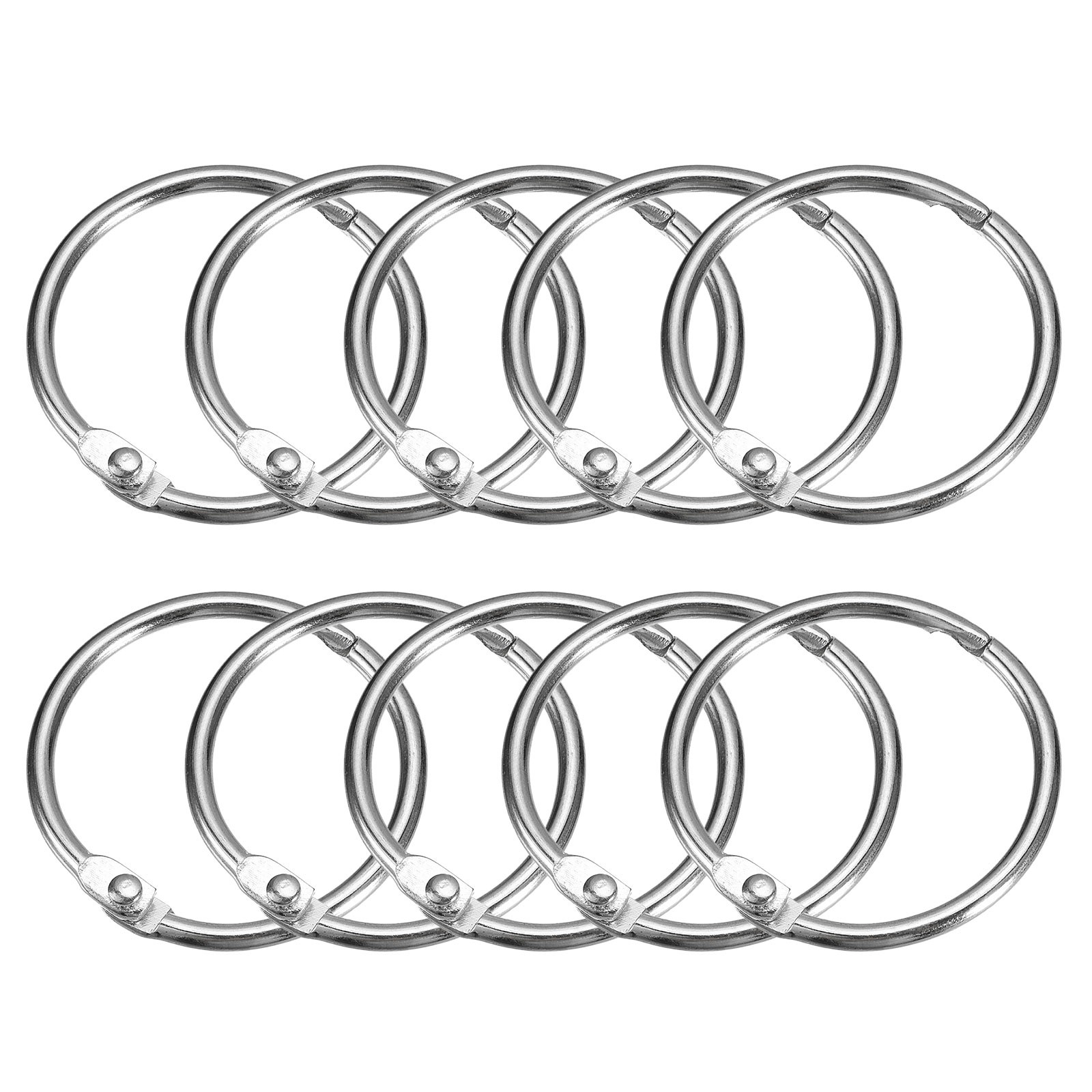 15pcs Shower Curtain Rings 0.75 Inch Loose Leaf Binder Rings Silver