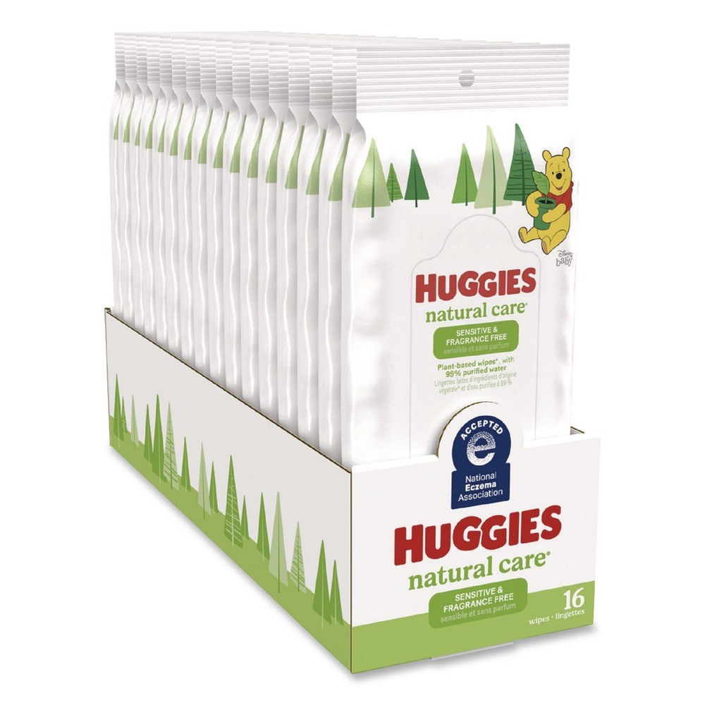 0 40706 6.6″ x 6.86″ Natural Care Sensitive Baby Wipes – Unscented (16/PK) New