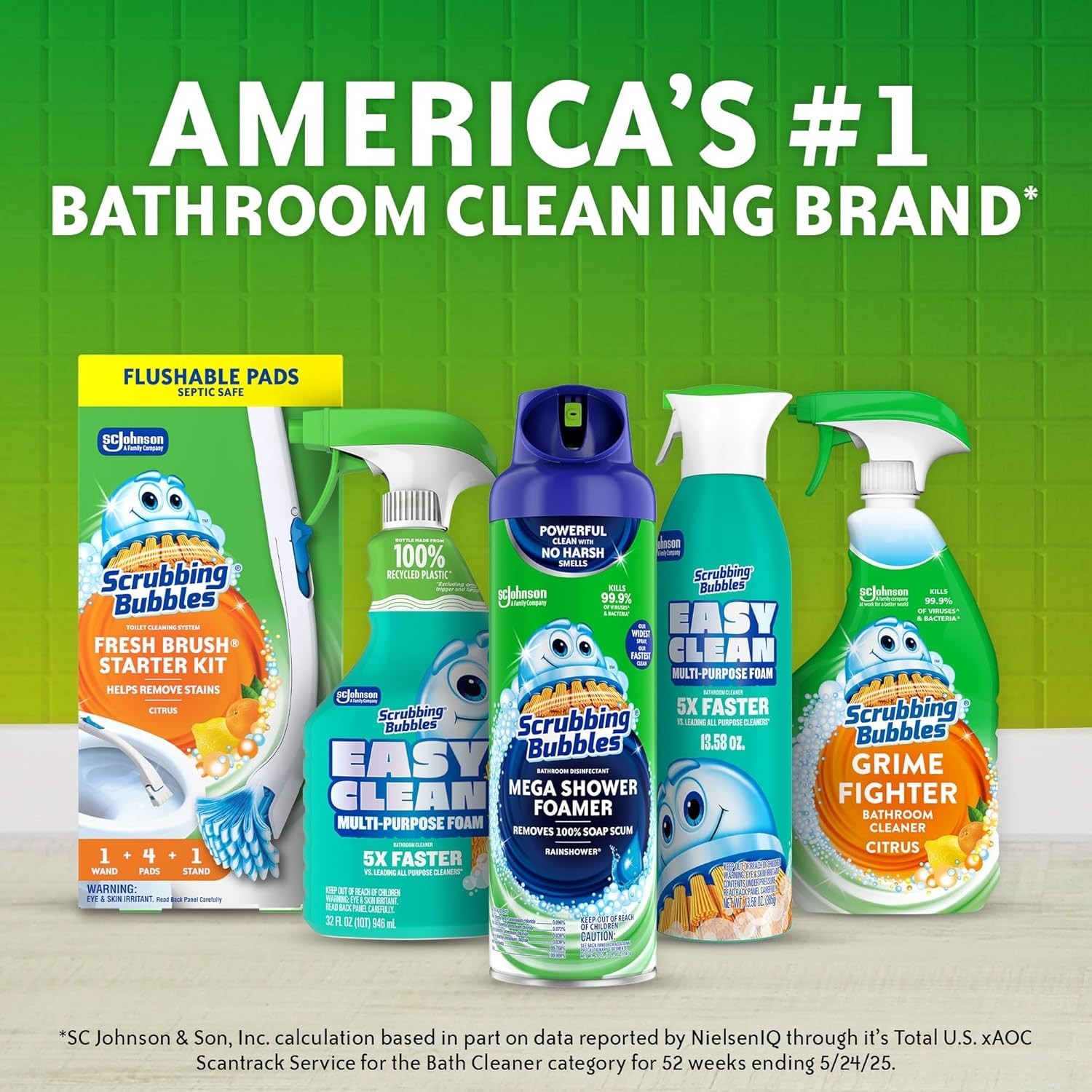 Scrubbing Bubbles Toilet Cleaner Drop Ins Tablets, 2 Scent,3-5 Count Pack of 1.