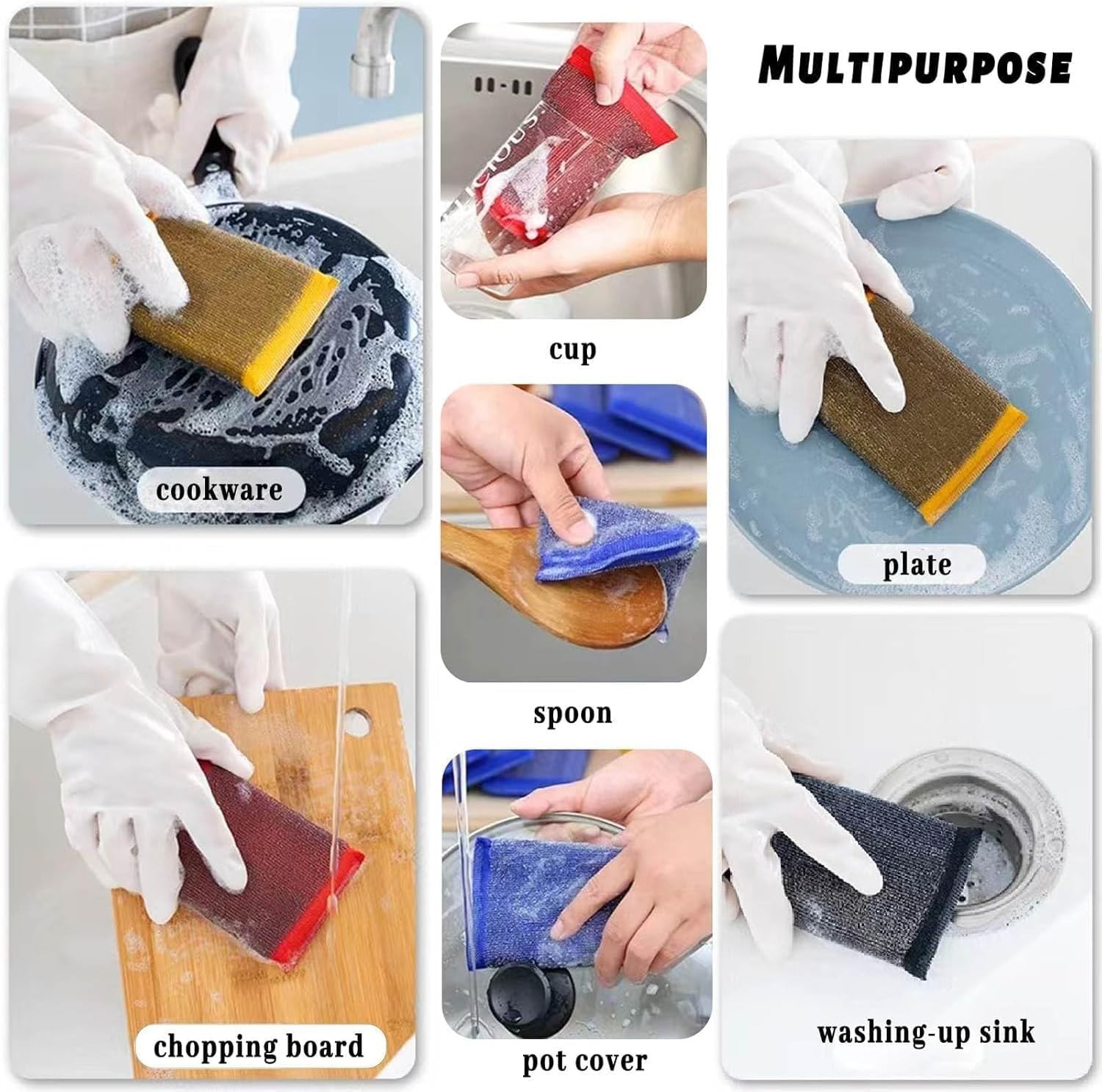 NiceGo Dish Wash Sponge, Multi-Use Heavy Duty Scrub for Dishwashing 12 Units