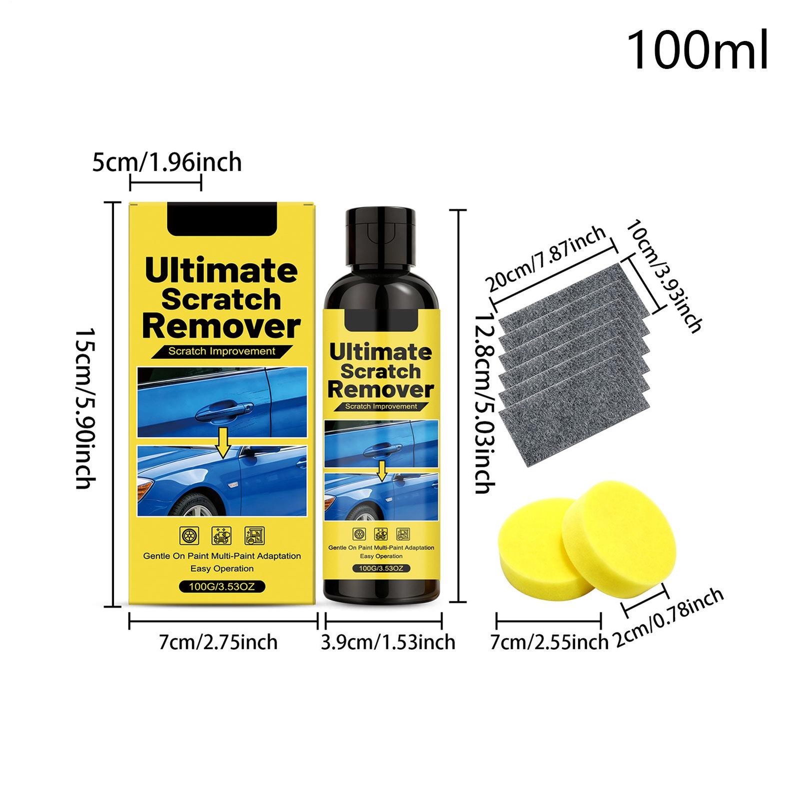 1 Set 100g Car Scratch Remover Paste, Universal Paint Polishing for All Colors
