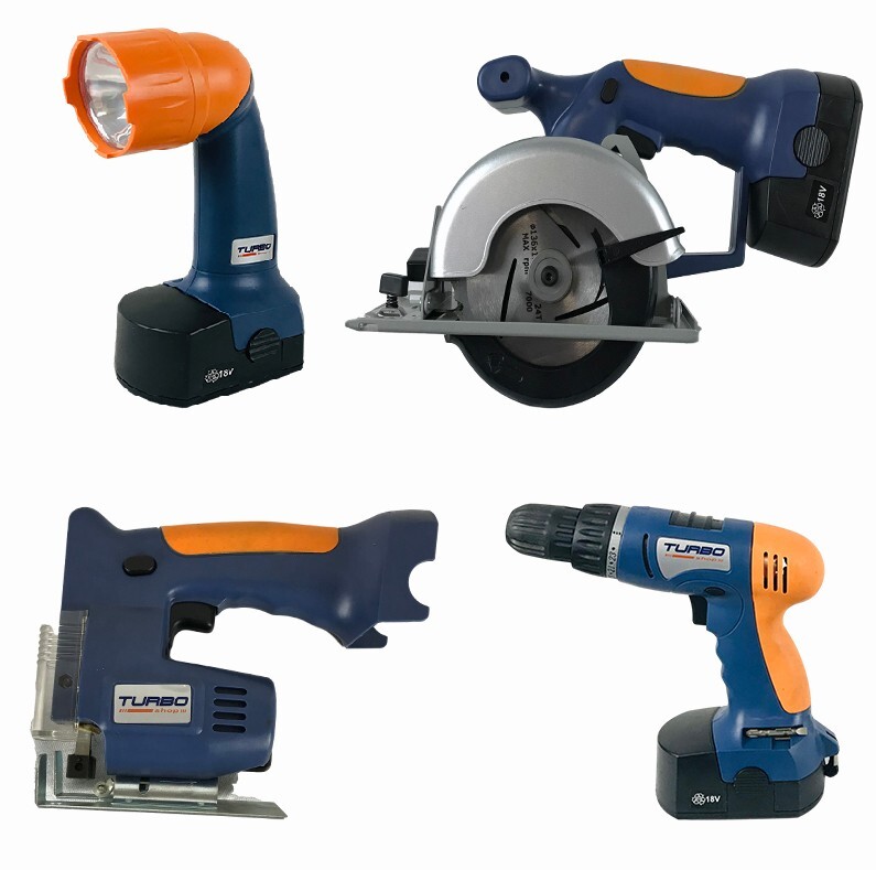 4 on 1 Tools Set Turbo Shop 18 Volts TURBO SHOP TSP-44PCK-8, Home Tools