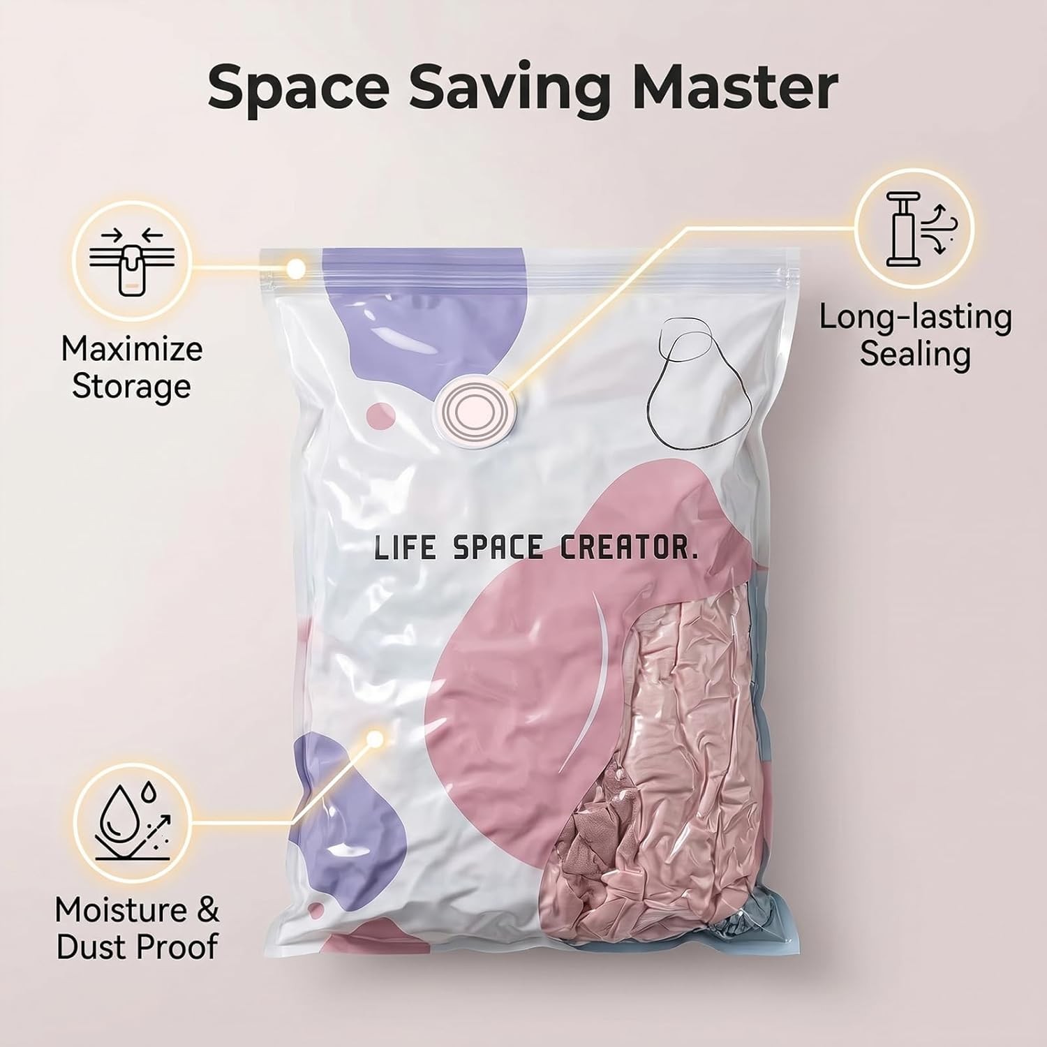 No Pump 3D Vacuum Storage Life Space Creator Better Life Space Bags for Clothes