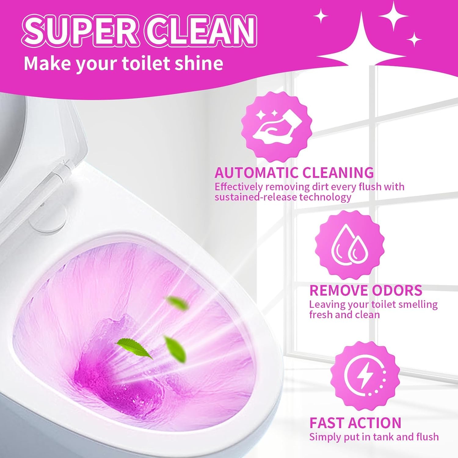 Automatic Toilet Bowl Cleaner 3 Pack – 9 Months Long Lasting Toilet Tank Cleaner