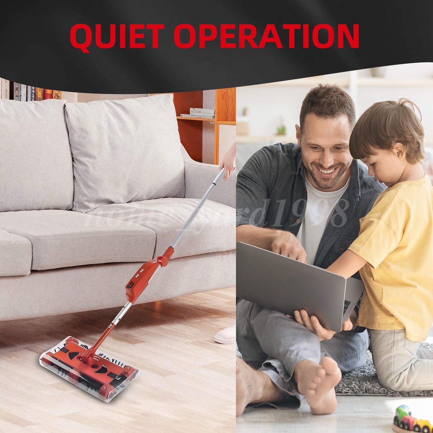 45″rechargeable floor and carpet sweeper Vacuum Cleaner Cordless floor sweeper