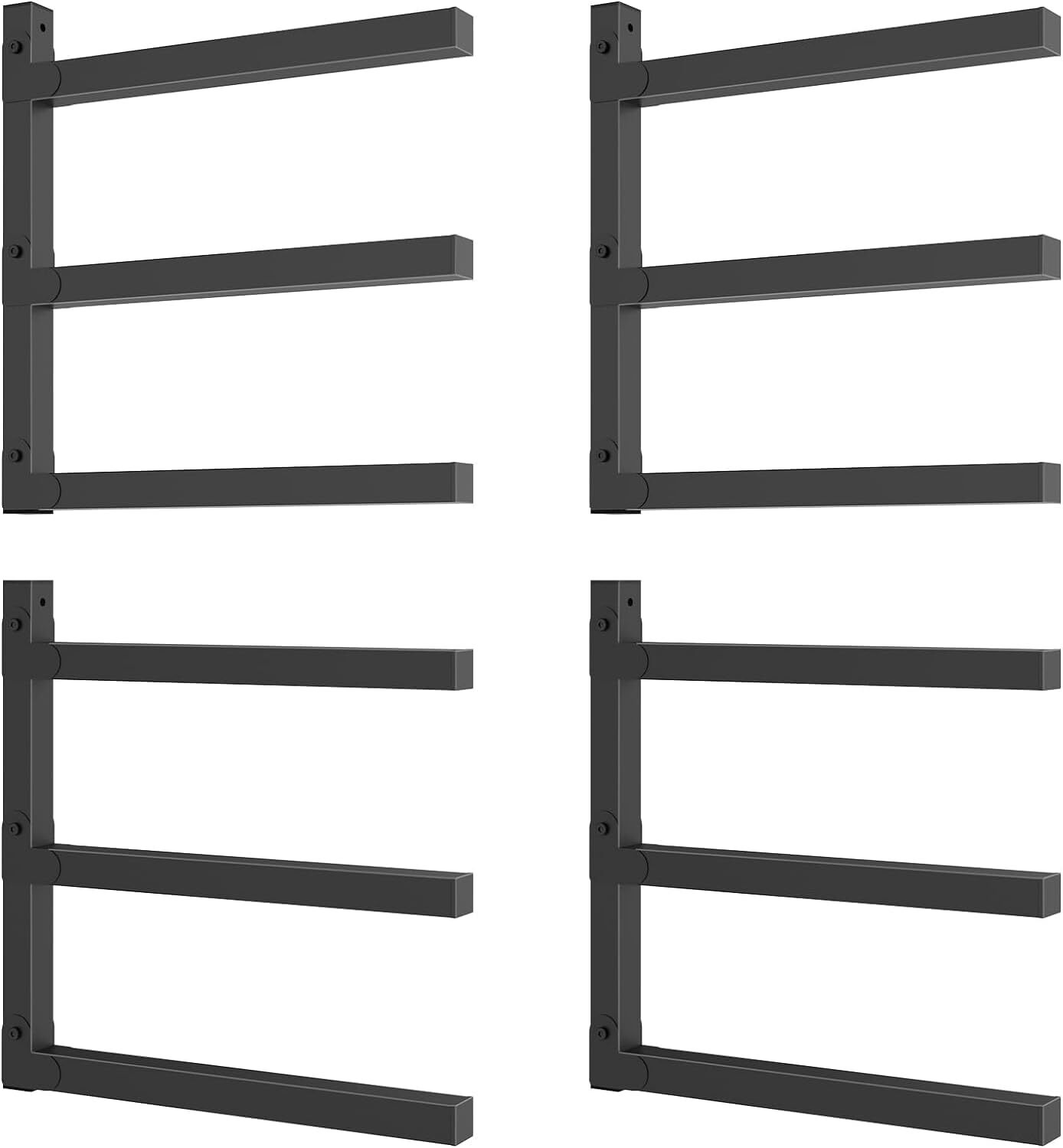 4 Packs 3-Level Heavy Duty Floating Lumber Shelf Organizer for Indoor & Outdoor