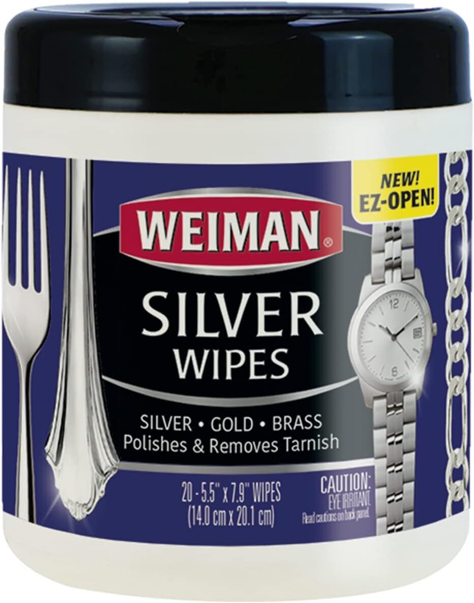 Weiman Jewelry Polish Cleaner, Tarnish Remover Wipes For silver & Gold 20
