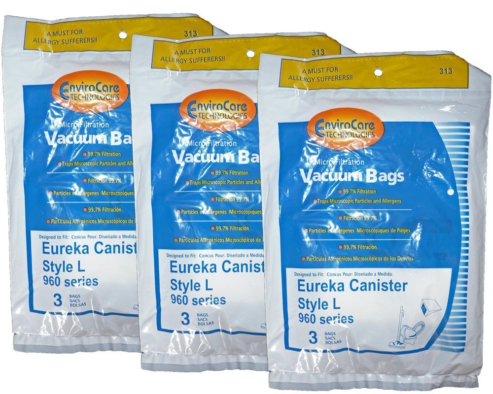 Fits For EnviroCare 61715A, 61715, 313 Style L 960 Series Vac Paper Bags(9 Bags)