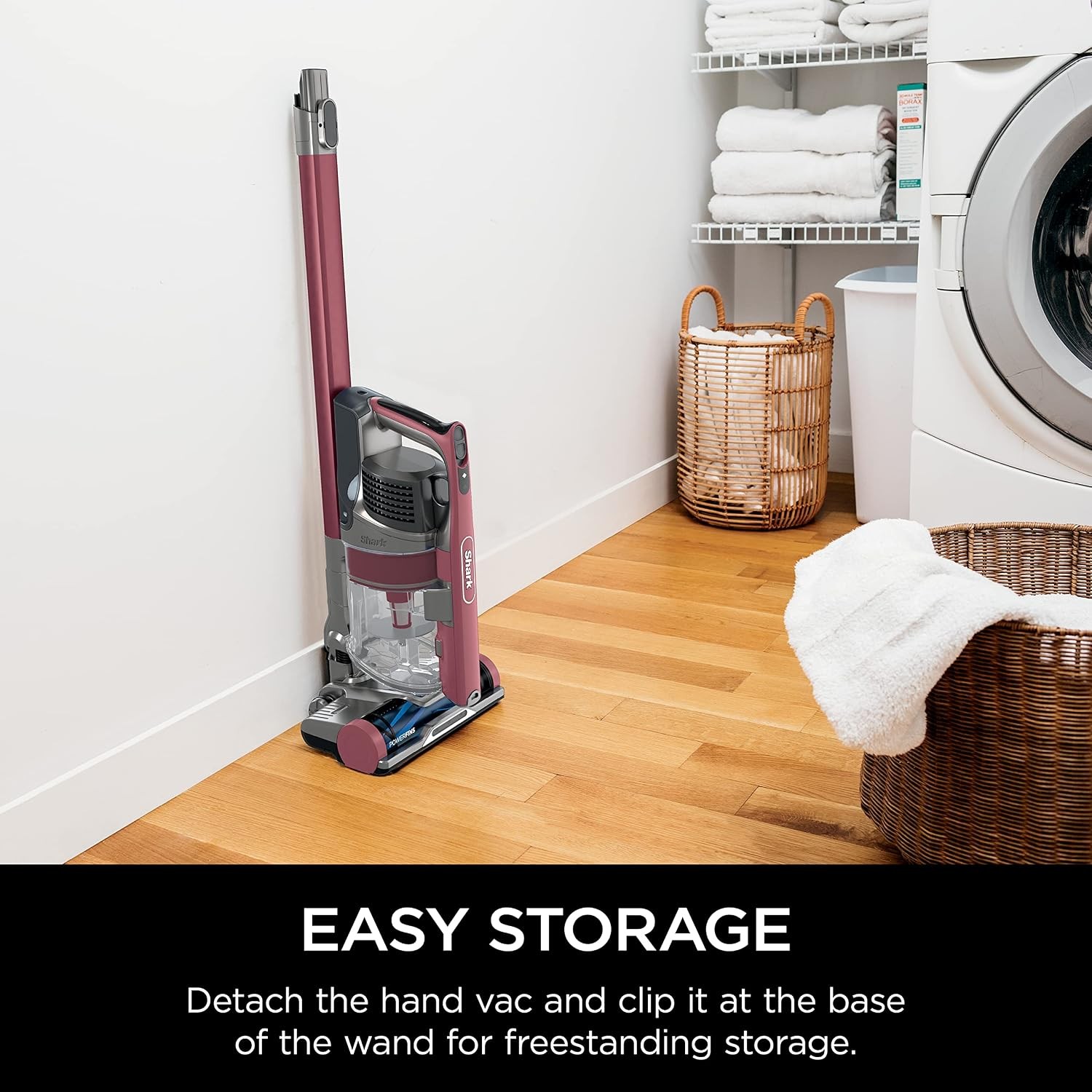 Cordless Stick Vacuum 40min Runtime Removable Handheld Red Lightweight