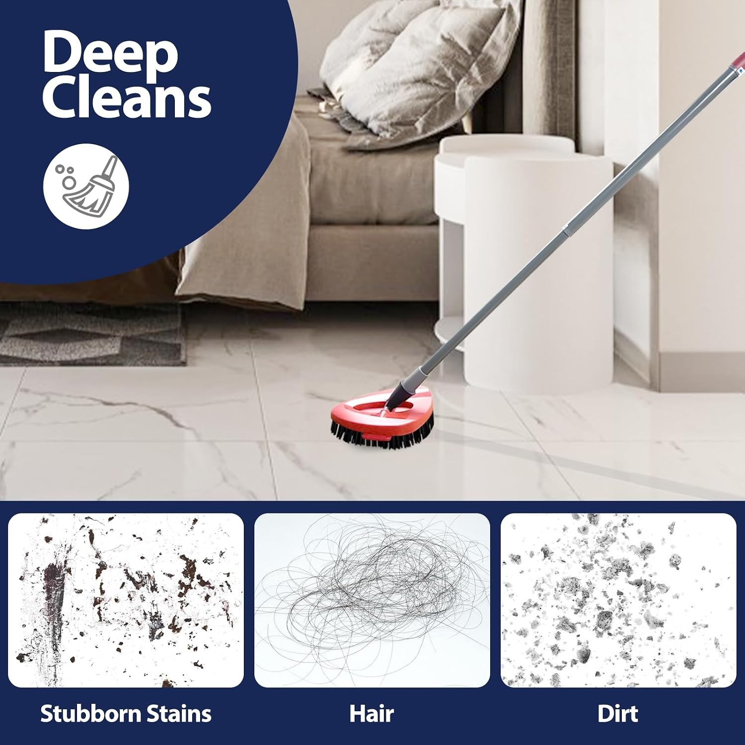 Stubborn Dirt-Busting Scrub Brush Heads for EasyWring 1-Tank Systems – 2 Pack