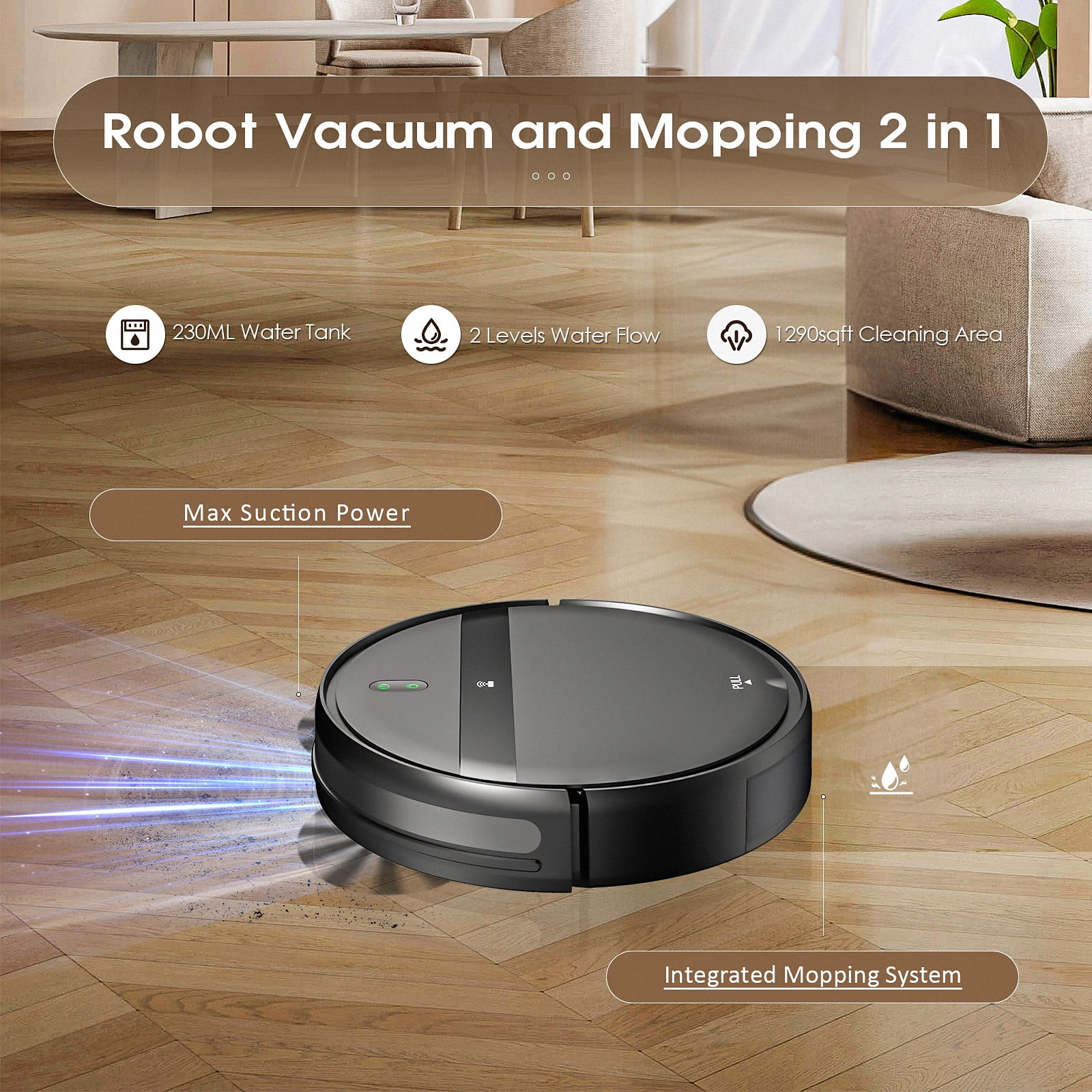 Robot Vacuum Cleaner G20 Vacuum and Mop Combo for Pet Hair Hard Floor, Wifi/Alex