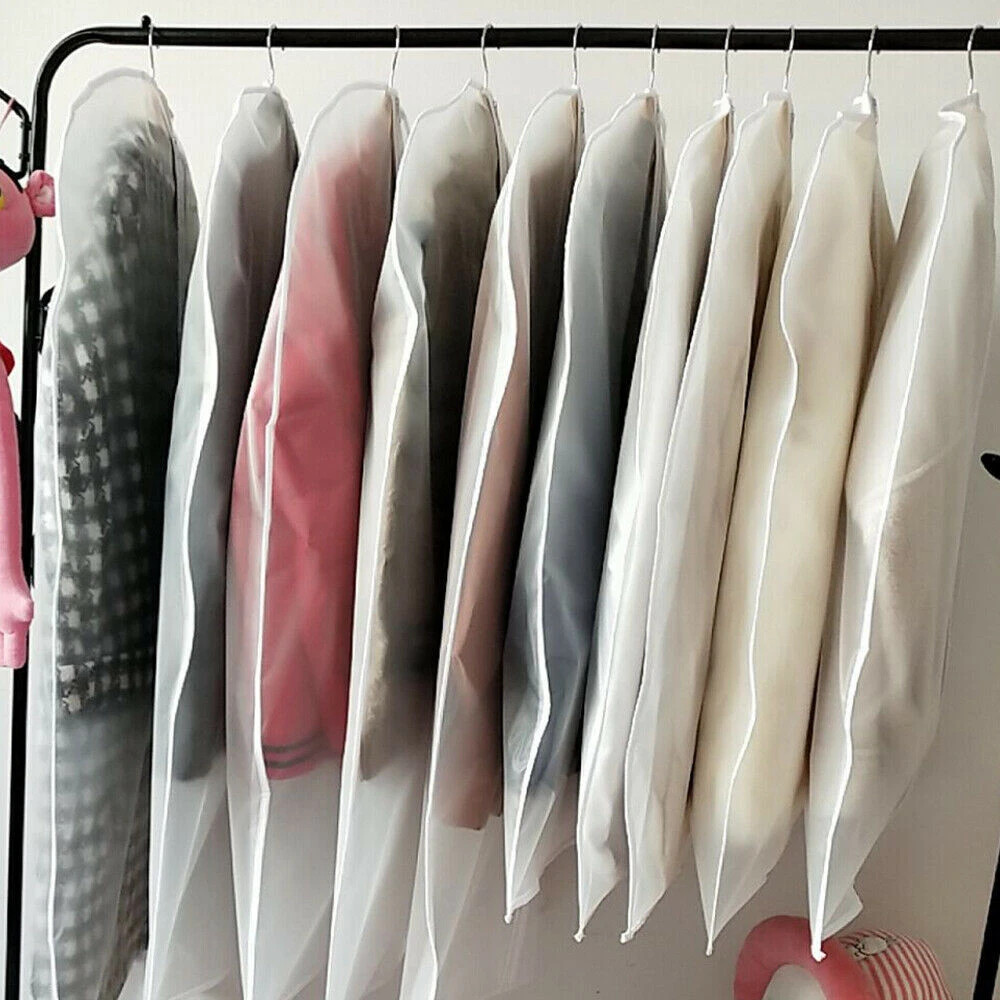 4Pcs Clothes Coat Protect Garment Cover Bags Suit Storage Bags Zipper Dress USA