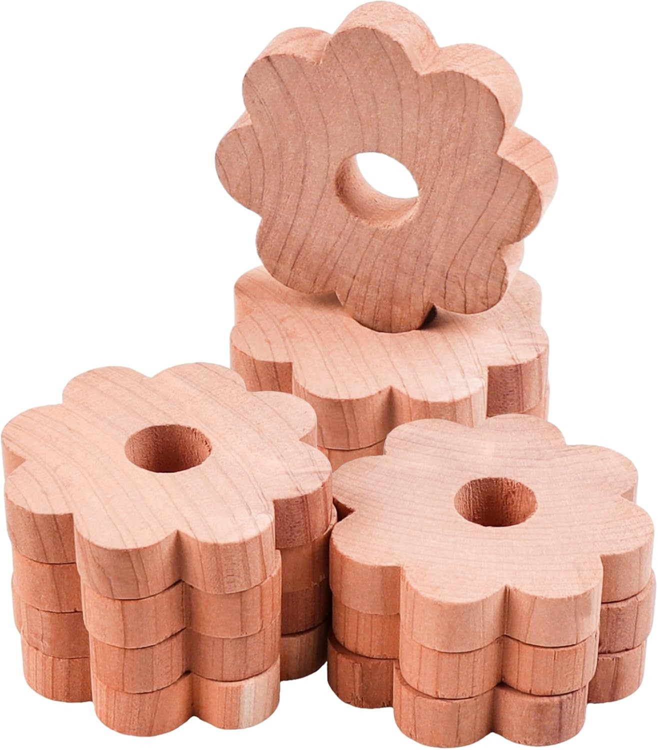 12 Pcs Cedar Blocks for Clothes Storage Flower Cedar Chips for Closets and Drawe