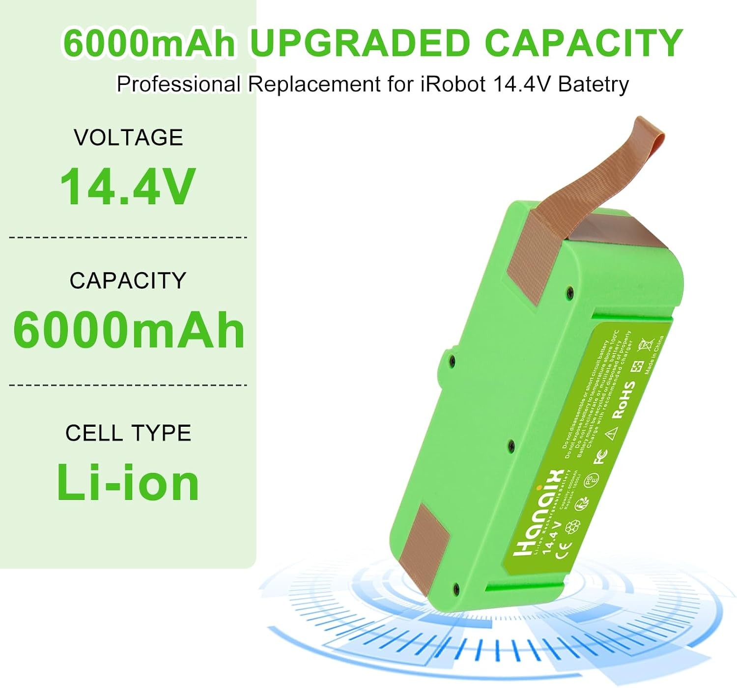 6000mAh Battery for iRobot Roomba 960 980 981 970 965 801 805 850 860 870 877