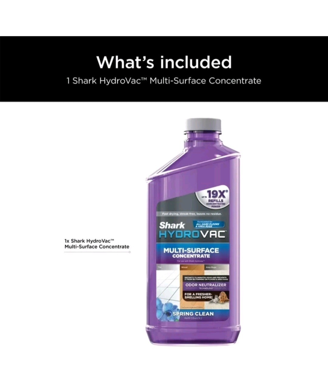 Shark HydroVac Multi-Surface Concentrate with Odor Neutralizer Technology 33oz