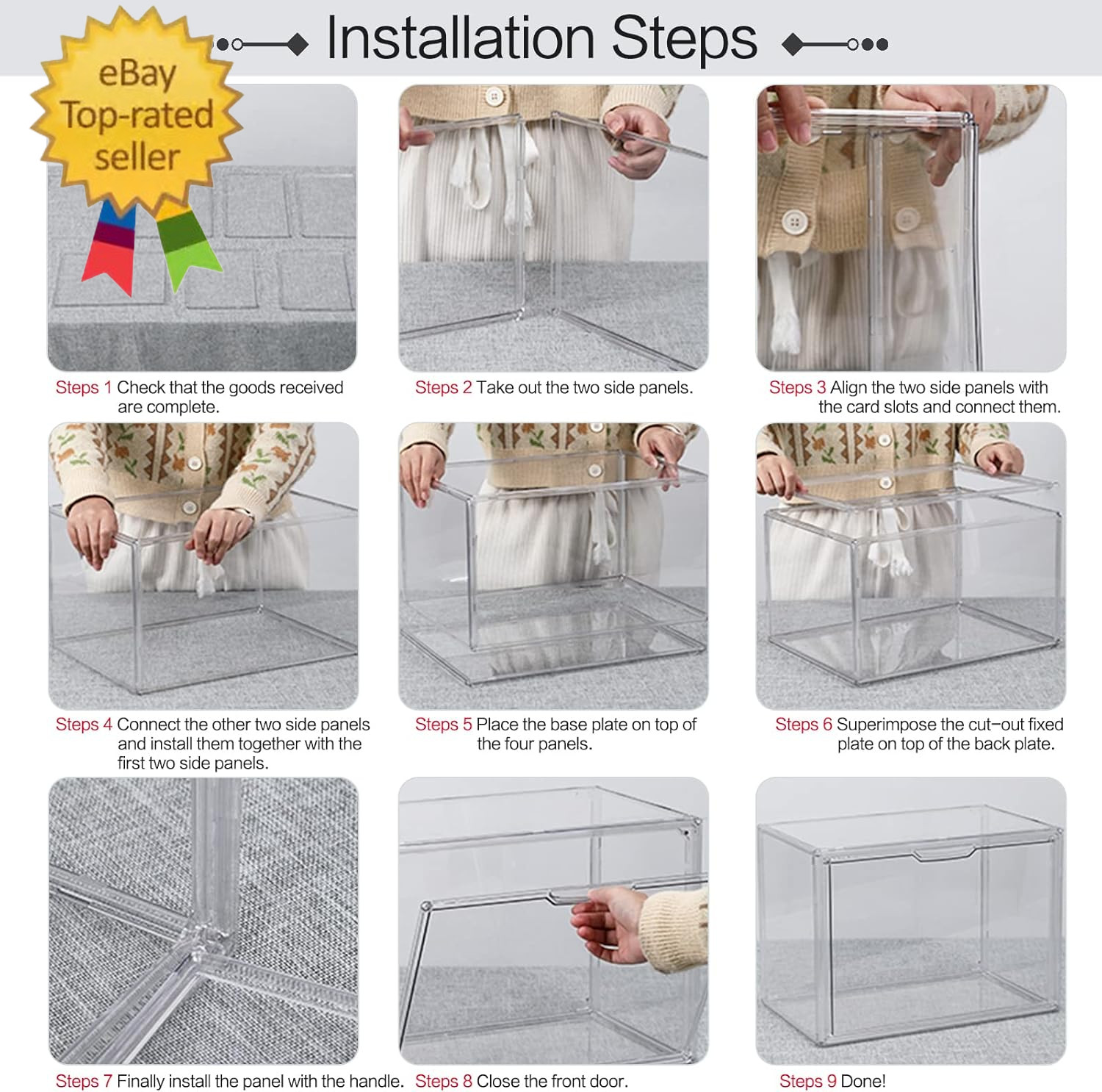 4 Packs Clear Plastic Handbag Storage Organizer for Closet, Acrylic Display Case