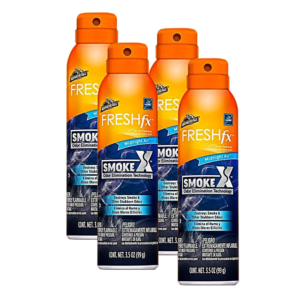 FRESHfx ArmorAll Smoke-X 3.5oz Spray Smoke Odor Eliminator Midnight Air Scent(4)