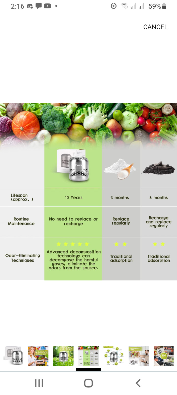 Refrigerator Deodorizer,Lasts for 10 Years,Refrigerator Odor Eliminator,Fridge D