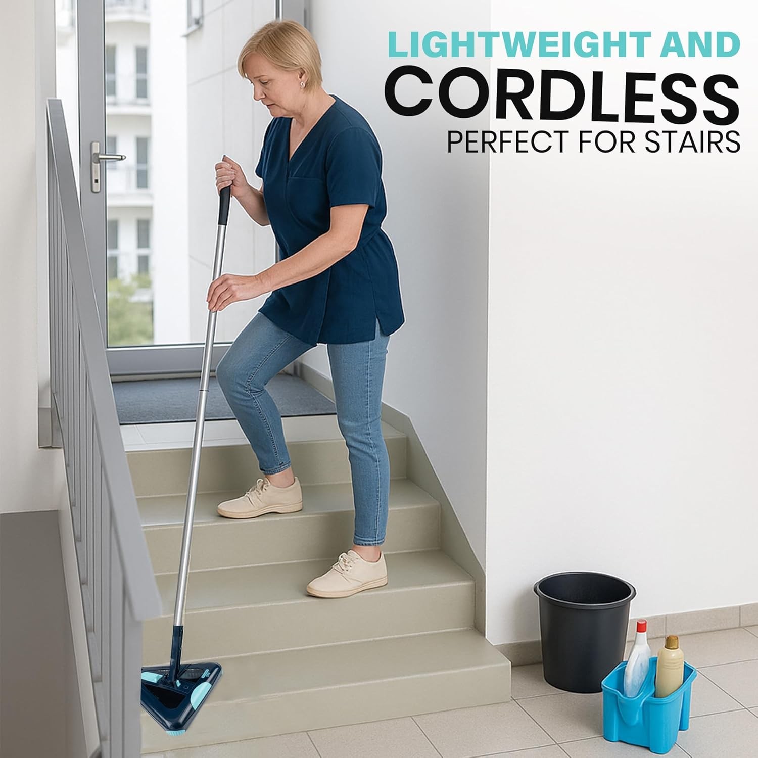 Lightweight sweeper, easy to clean corners