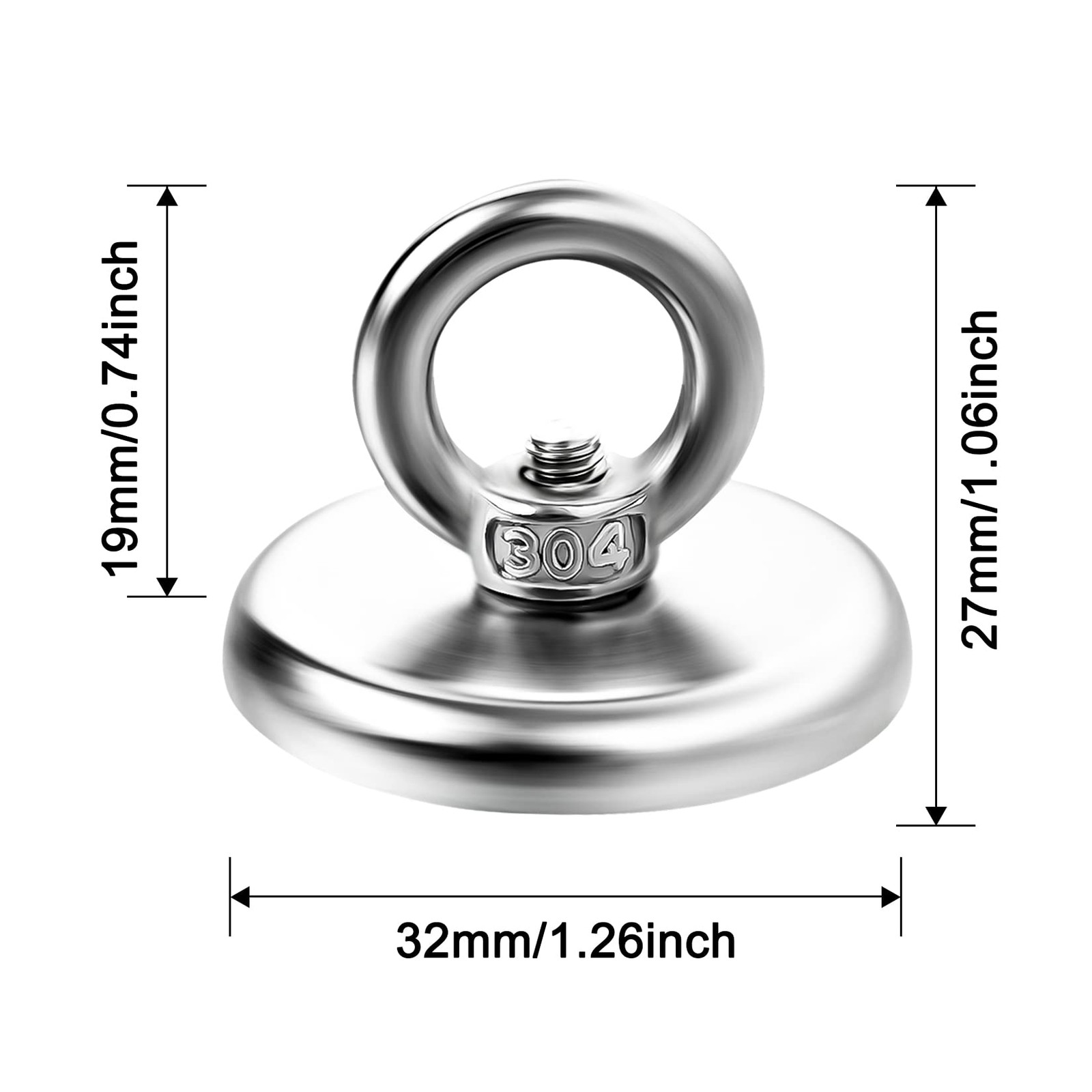 Strong Magnetic Hooks 10 Pack, 100 LBS Pulling Force Rare Earth Neodymium